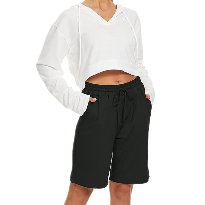 Elastic Bermuda Sports Shorts Length Drawstring Basketball