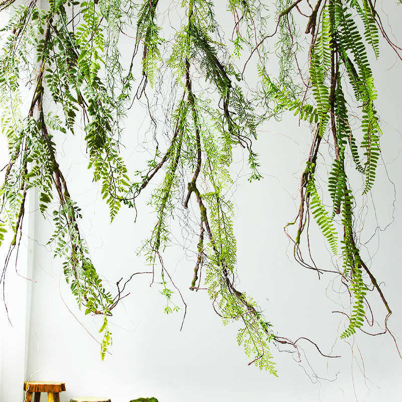 仿真加粗蕨叶藤条蕨类藤蔓森系手工装饰串壁挂植物角布景悬挂吊饰