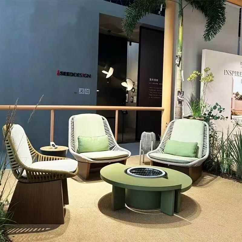 户外沙发藤编庭院家具防水民宿样板房酒店别墅阳台休闲设计师组合
