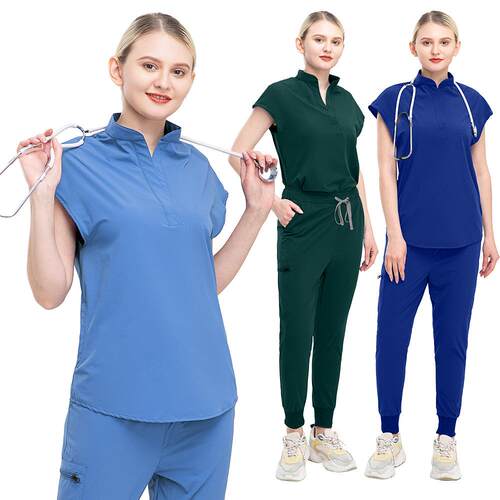 Scrubs Set for Women Nurse Uniform Jogger Suit Stretch Top