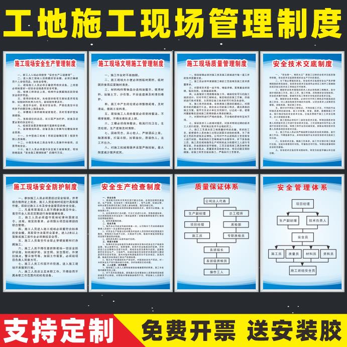 建筑工地施工现场安全管理制度牌文明施工安全生产体系防护警示牌