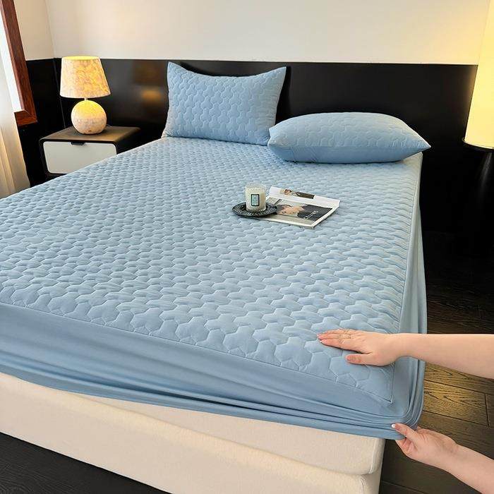 A类亲肤水洗棉夹棉床笠防尘防滑可机洗水洗家用席梦思床垫保护罩