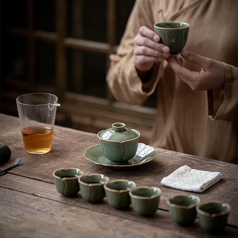 墨己 耀州窑整套茶具 越窑青瓷茶具套装家用送礼文人空间茶具套组