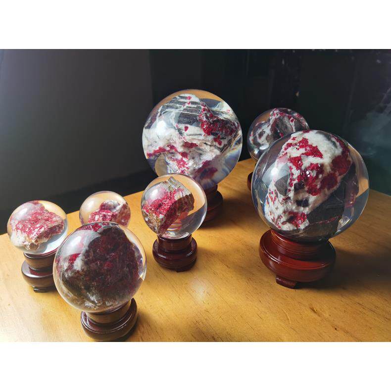高档湘西印象 朱砂石原厅办公球室客摆件天然辰砂水晶饰品