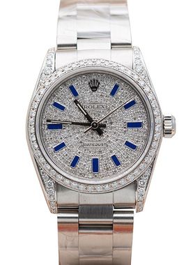 满钻[9.8新]劳力士蚝式恒动77080后镶钻自动机械女表31mm