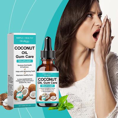 ORALHOE Coconut Oil Mouthwash Herbal Fresh Breath Stain Remo