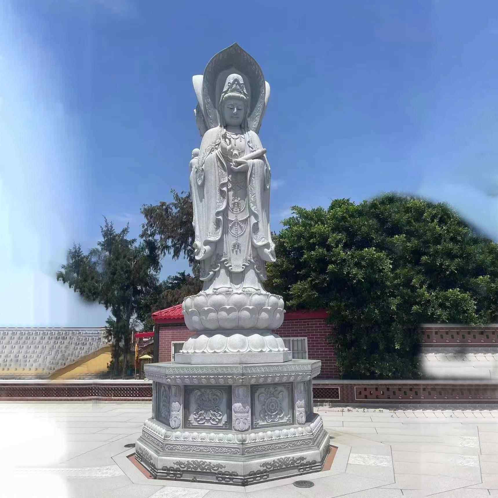 石雕观音像寺庙大型滴水观音菩萨雕像送子观音供奉摆件源头工厂