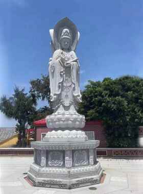 石雕观音像寺庙大型滴水观音菩萨雕像送子观音供奉摆件源头工厂