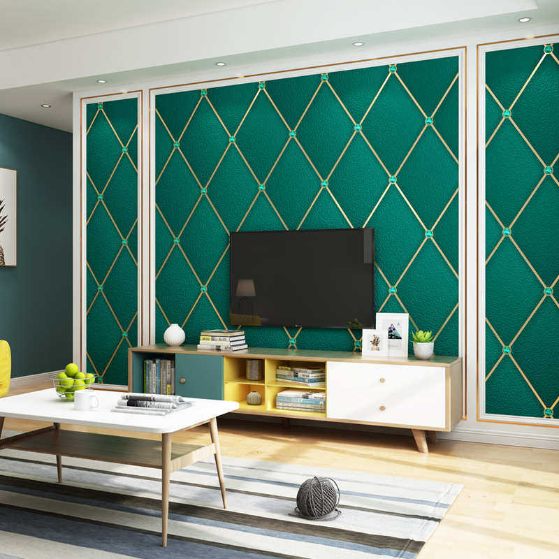 2022新款菱格镶钻立体卧室客厅影墙鹿皮绒壁纸轻奢电视背景墙墙纸,家装主材,自贴墙纸/自粘墙纸,淘宝优惠券,粉丝福利购,淘宝优惠卷