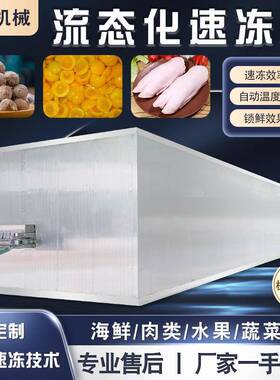 速冻火锅肉丸设备 黄桃果肉流态化速冻机 肉类猪蹄猪耳速冻流水线