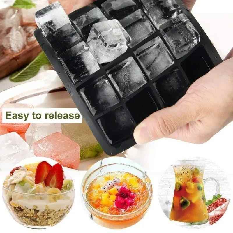 4/15 Grid Silicone Ice Cube Mold Big Square Ice Cube Tray Mo