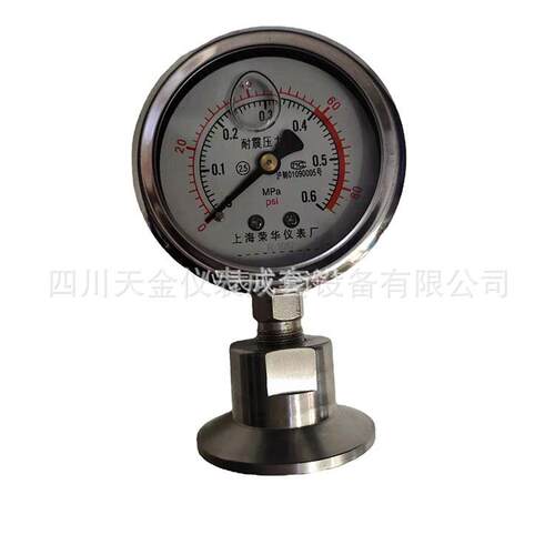 上海荣华不锈钢耐震隔膜压力表卡盘隔膜压力表YN60ML 0.6 1.0 1.6