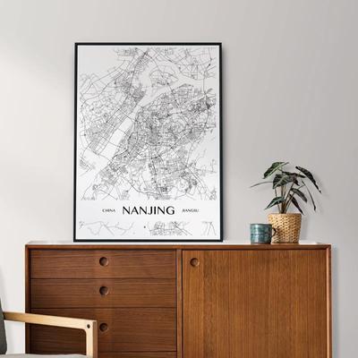 网红定制国世界城市中文英迹文地装饰画填色涂中鸦旅图足书房行画