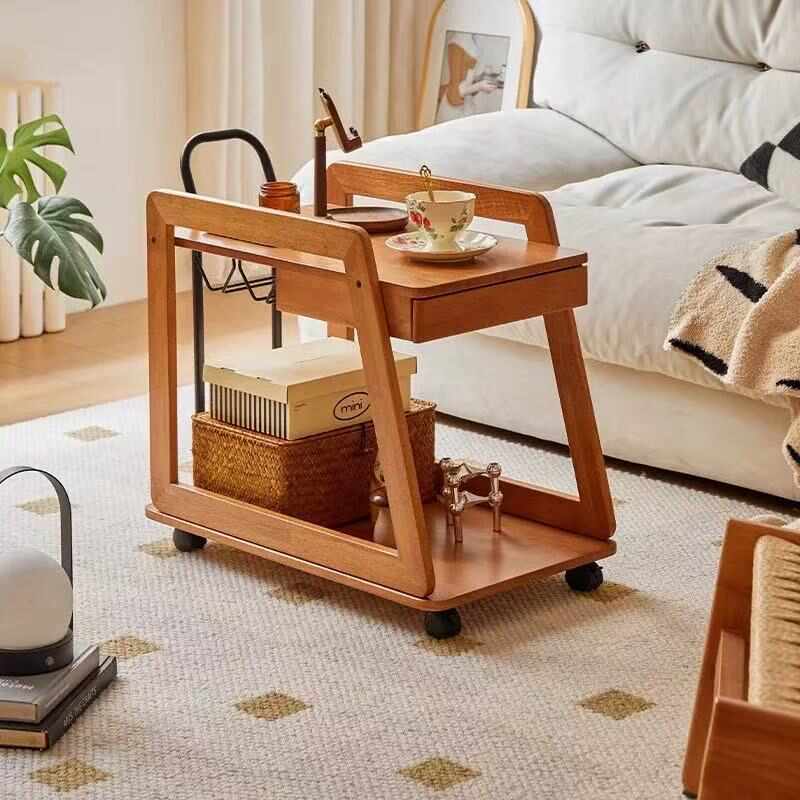 小方桌可床头侧边几置架全茶几几移动物沙发实木边简约客厅现代角