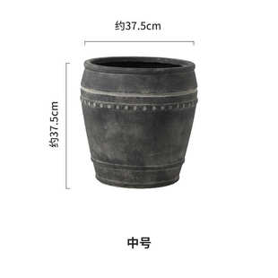 风仿古加利侘口径复古尤橡皮树黑色绿做镁花盆罐旧落地大号寂植泥