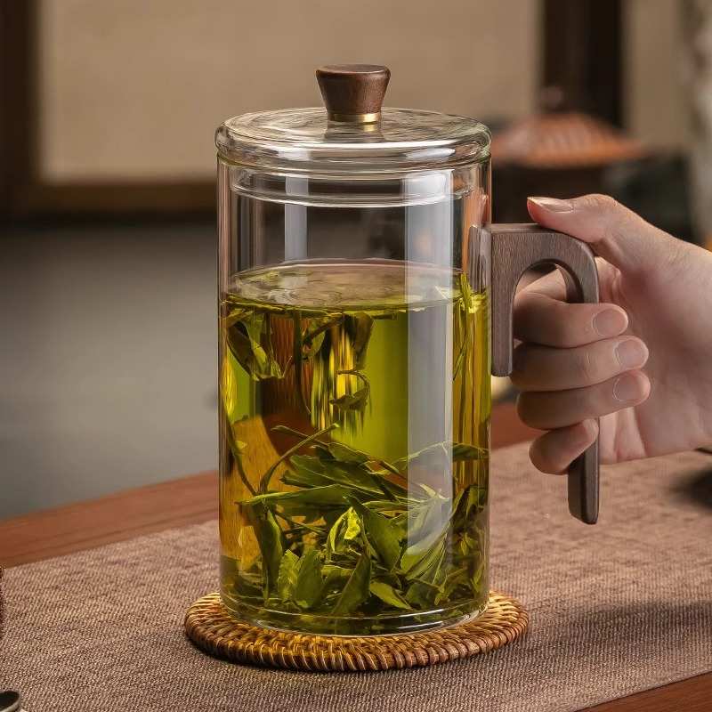 高硼硅大容量玻璃杯1000ml大号泡茶杯个人专用办公室男士喝水杯子