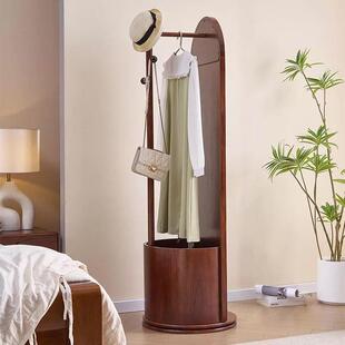 实木全身镜落地镜家动1363B用卧可旋转移试衣室镜挂衣架一穿衣镜