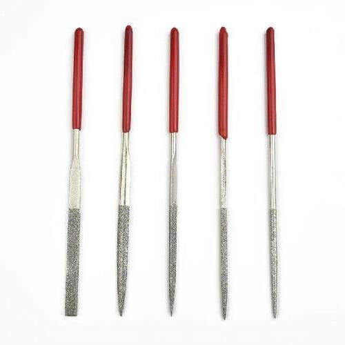 5pc File Set Plastic Handle Metal Stone Grinding Flat