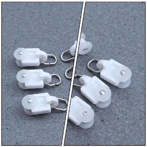 100 Pcs Curtain Track Hooks PE Stainless Steel Rollers