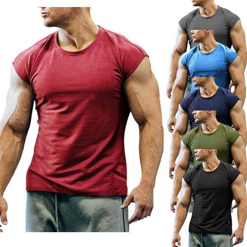 Sleeveless T-shirt for men's sports and fitness, men's