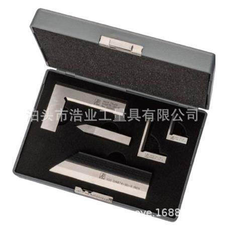 测量工具套装5件不锈钢直尺100mmDIN874/00直角尺75X50模具工直角