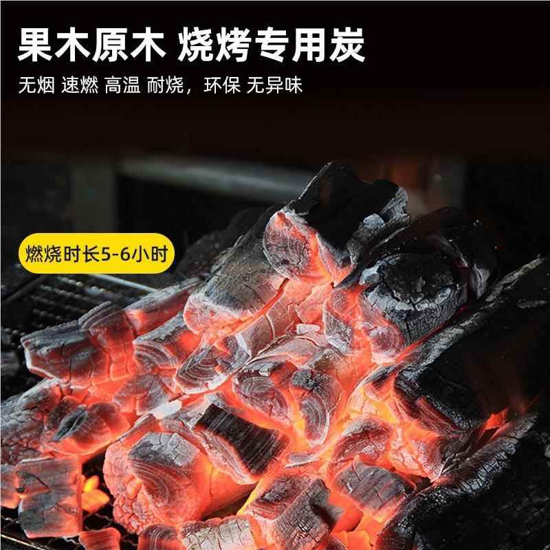 荔树原木枝8888炭温烧烤木炭烟果木炭烤肉香户外无炭取高暖木炭烧