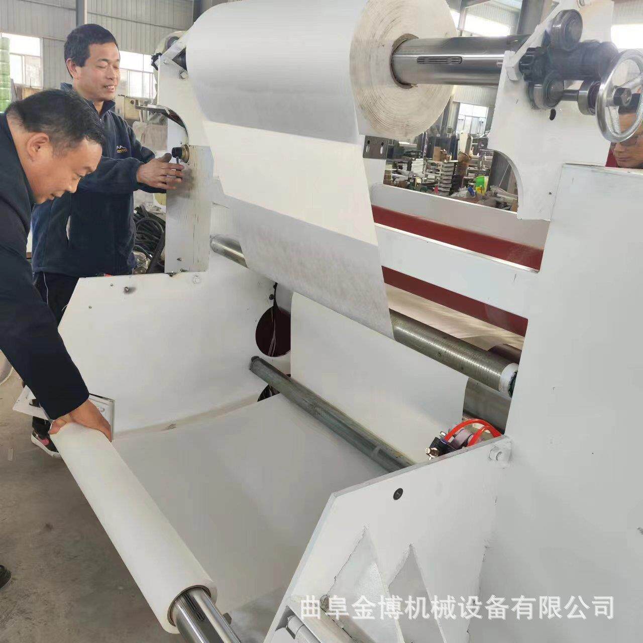 无纺布加热复合机 两卷合一卷对卷复合收卷机 免涂胶辊筒加热烫合
