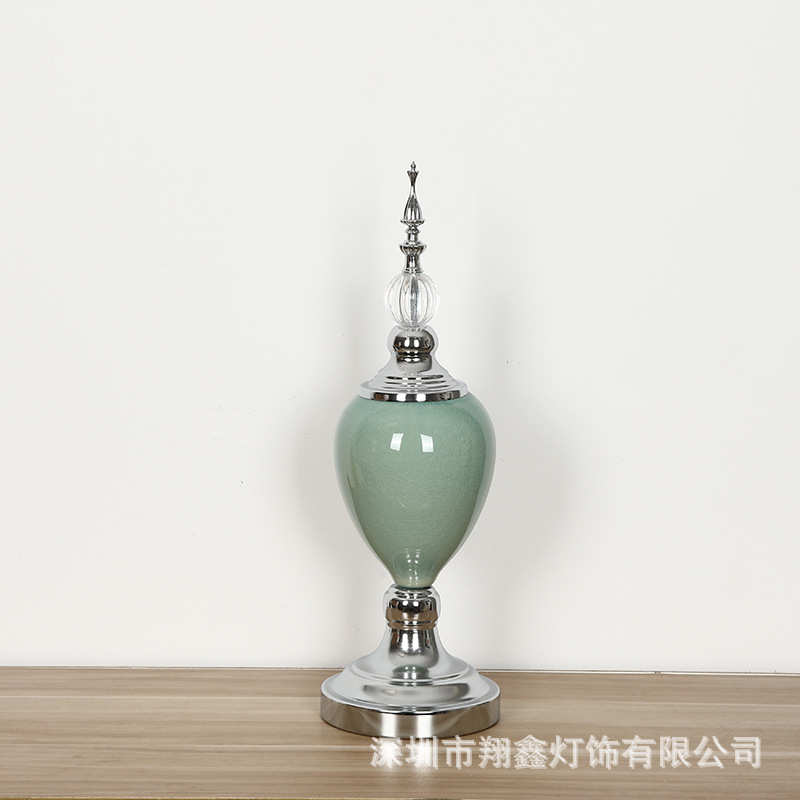 五金插花欧式铁电镀美式摆件装样板房家居艺花瓶软摆件餐桌金属瓶