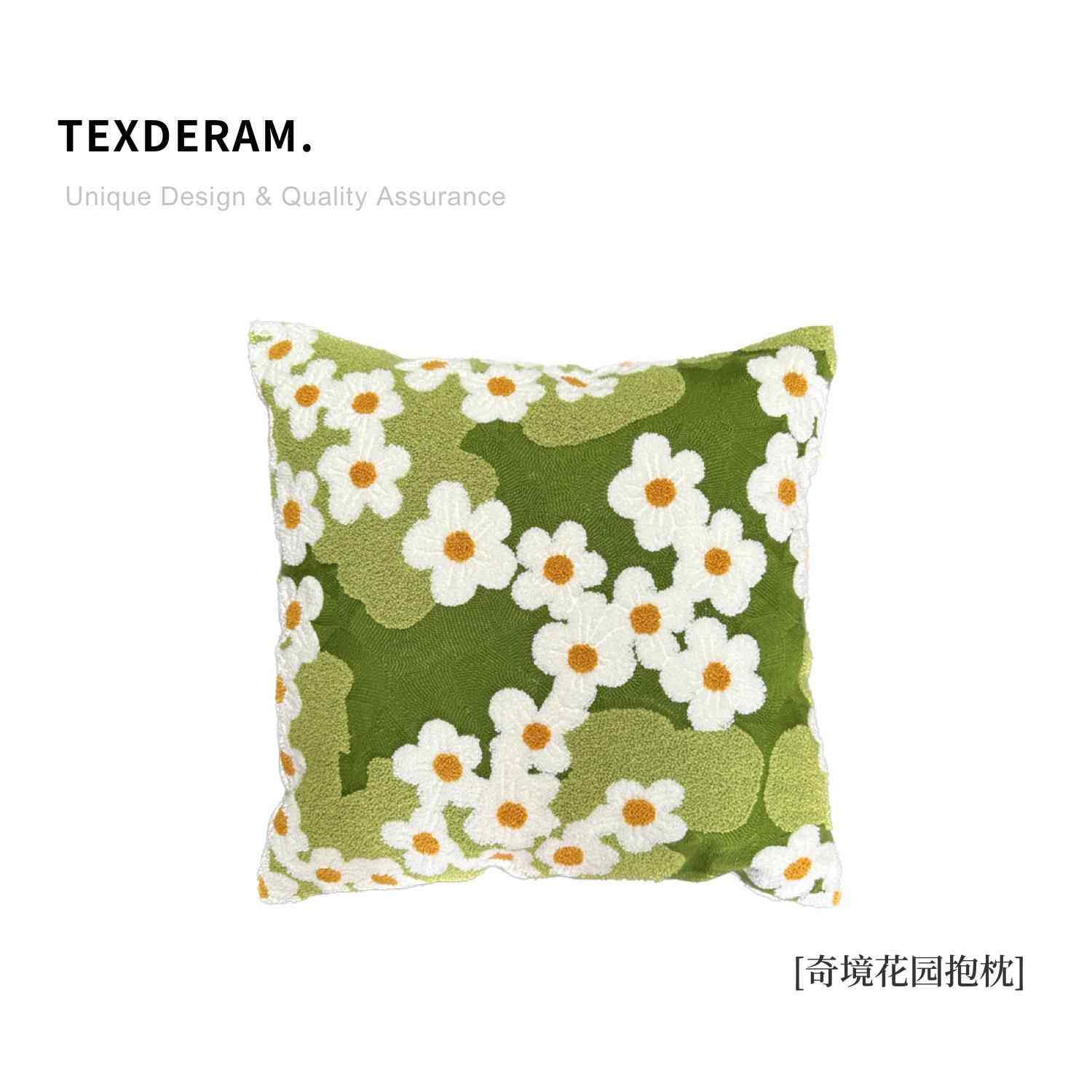 高档Texdream态度 奇园花法式手工羊毛地毯术清新境沙发抱枕茶几