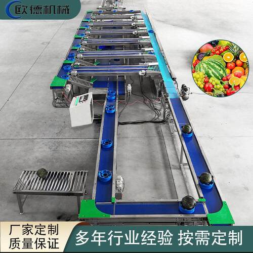 苹果梨桃子自由果托保护式分拣机西瓜分选机水果无损果托分选机