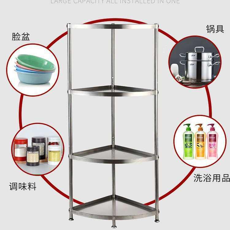 厕所物实心三角转角锅脸盆架多层置不锈钢架落地架厨房浴室卫生间