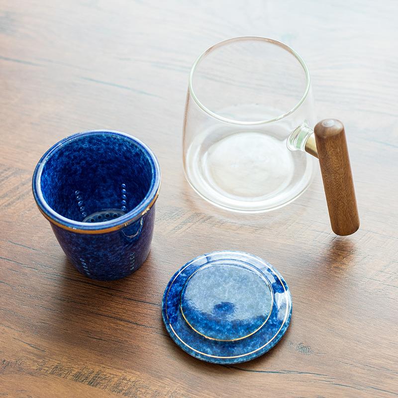 玻璃陶瓷内胆办公过滤茶杯情侣套装对杯创意杯子一对礼盒装马克杯