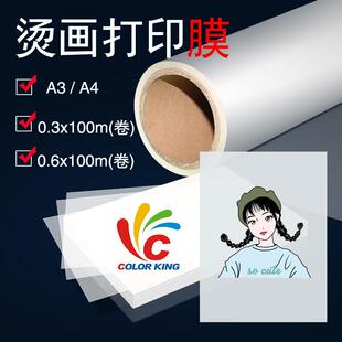 跨境热销DTF膜白墨烫画膜抖粉机打印膜双哑dtf不干胶热转印膜配件