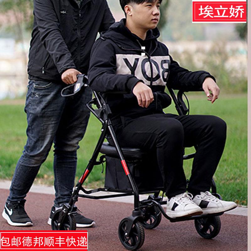 折叠手推车可坐代步四可i9ek行推买菜购物便携助助老人老年轮带坐