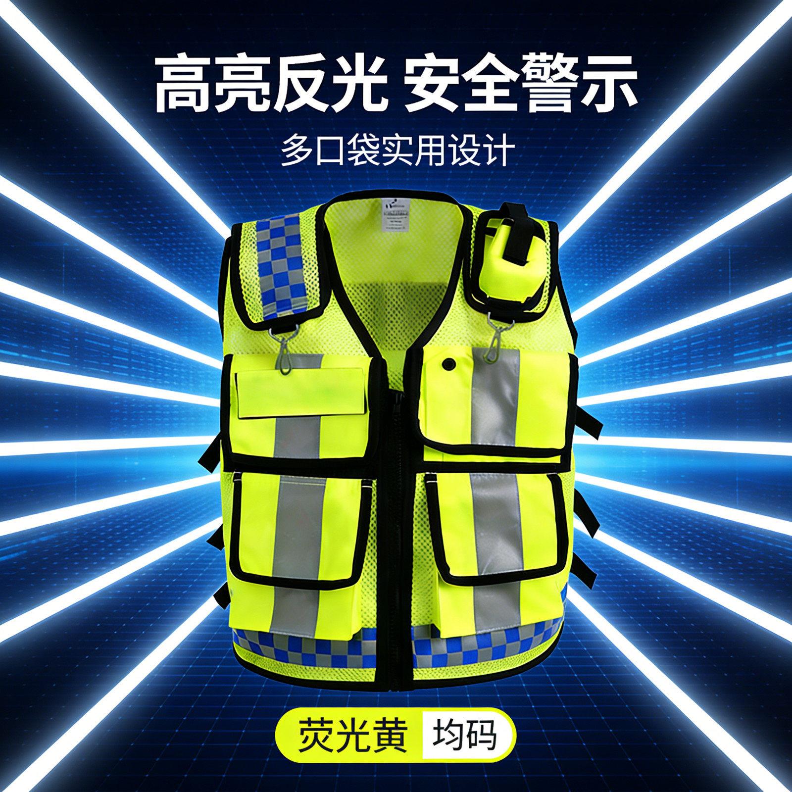 高亮反光安全背心透气网眼马甲执勤巡逻路政安保应急救援骑行服