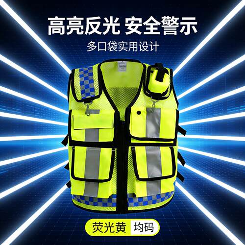 高亮反光安全背心透气网眼马甲执勤巡逻路政安保应急救援骑行服