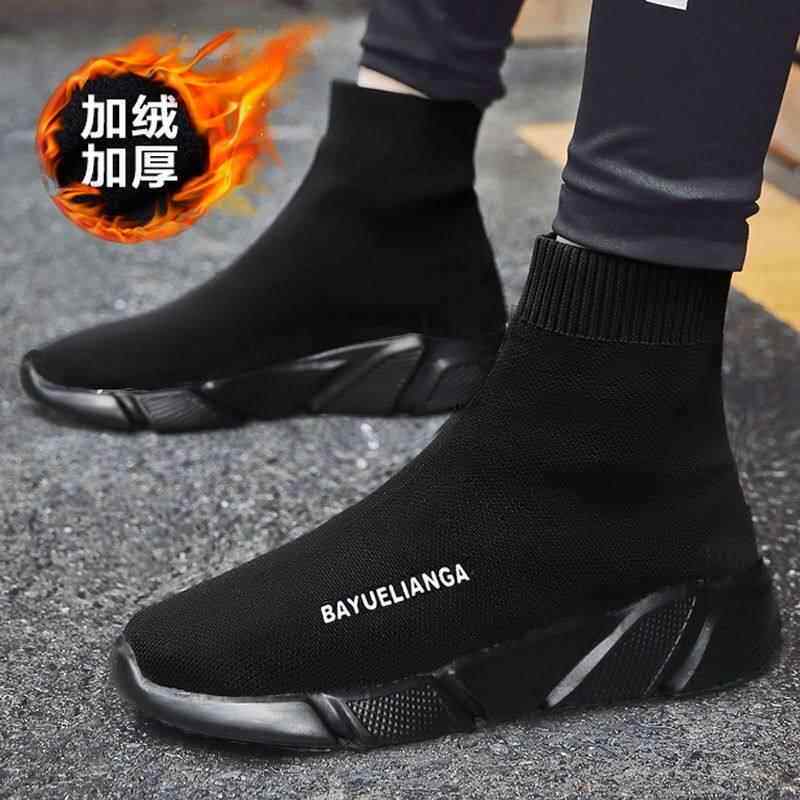 高档男鞋子筒春夏高袜套鞋士袜子男鞋一脚蹬休闲包鞋不累脚运袜动