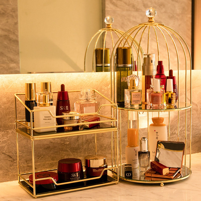 网红化妆品置物架香水收纳盒桌面家用浴室梳妆台放护肤品的旋转