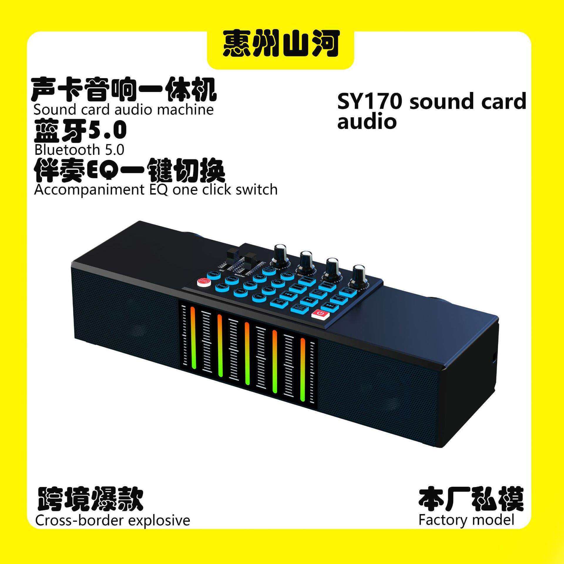 SY170直播声卡音响一体机内置话筒实惠款私模新款家用KTV直播专用