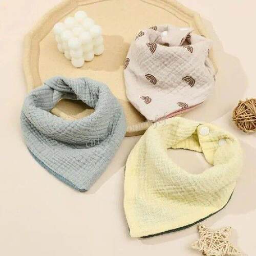 Solid Color Bib Drooling Bibs for Baby Super Absorbent Soft
