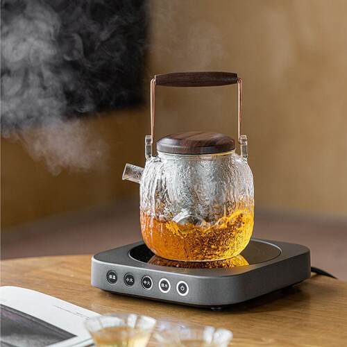 创意加厚耐热玻璃提梁泡茶壶电热煮茶炉烧水电陶炉带保温煮茶器