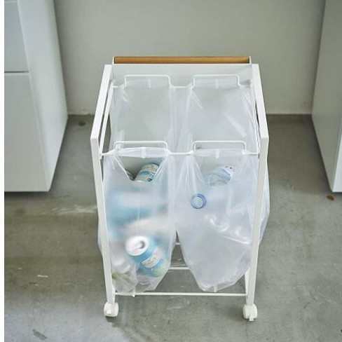 YAMAZAKI山崎实业日式移动式分类垃圾架挂垃圾袋挂架多功能收涛森