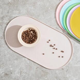 Silicone Dining Mat Oval AntiSlip Insulation Mat for Pet