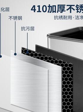 生GAOK不8888锈钢垃圾桶家无盖简约大号卫间篓用客厅纸双层8888