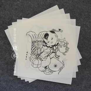 中国风杨柳青木版年画木板年画工艺品客厅书房装饰画娃娃童子年画