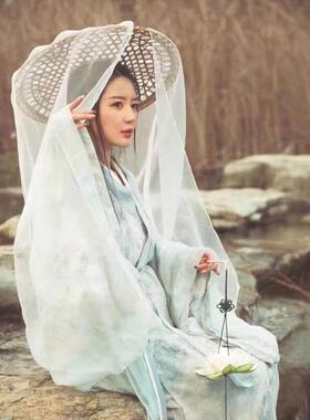 汉服帷古装汉服斗笠帽子古风女侠客遮脸防晒面纱cosplay帷帽幕篱