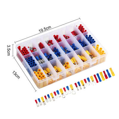 400pcs冷压端子套装 30款接线端子盒装 冷压端子组合 热销