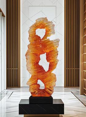 现代抽造象透明办树脂雕塑珊瑚居型公室摆件别墅家样透明抽象板间