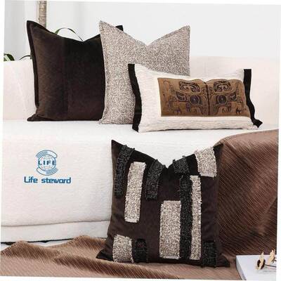 覆古圈绒抱枕套簇绒抱枕家居沙发靠垫腰枕套cushion cover pillow