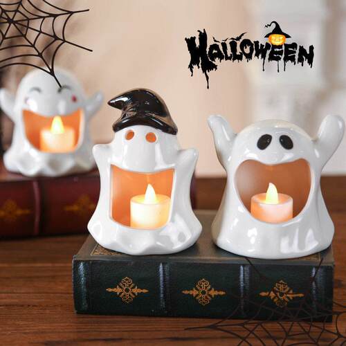 Halloween Ghost Candle Holder Tealight Containers Decor